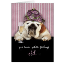joyeux anniversaire, obtenant un chien plus ancien cartes