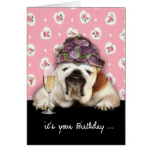 joyeux anniversaire, obtenant un chien plus ancien cartes de vœux