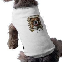 Joyeux anniversaire - pattes en pierre - bouledogu tee-shirts pour animaux domestiques