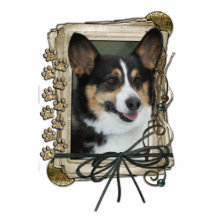 Joyeux anniversaire - pattes en pierre - corgi photo sculpture