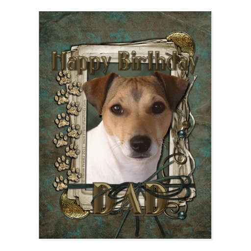 Joyeux anniversaire - pattes en pierre - Jack Russ Carte Postale