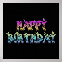 Joyeux anniversaire (police de fleur) posters