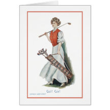 Joyeux anniversaire pour un golfeur de femme carte de vœux