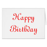 Joyeux anniversaire. Rouge et blanc. Coutume Cartes De Vœux