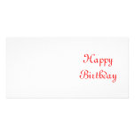 Joyeux anniversaire. Rouge et blanc. Coutume Cartes De Vœux Avec Photo