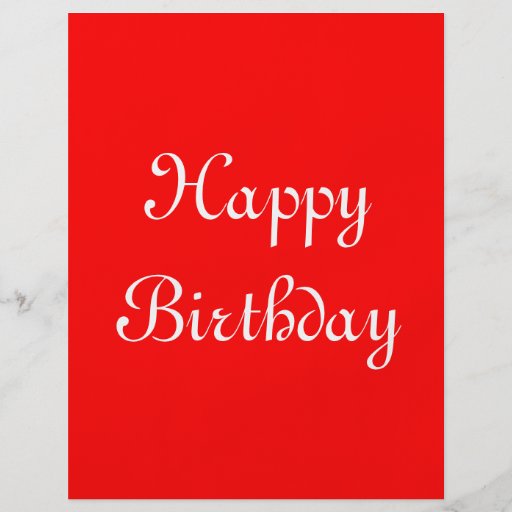 Joyeux anniversaire. Rouge et blanc. Coutume Prospectus