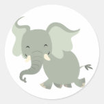 Joyeux autocollant mignon d'éléphant de bande dess autocollants