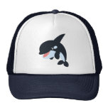 Joyeux chapeau mignon d'épaulard de bande dessinée casquettes