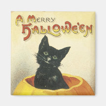 Joyeux chat démodé de Halloween Magnets Pour Réfrigérateur