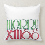 Joyeux coussin de jet de vert de X'mas