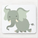 Joyeux éléphant mignon Mousepad de bande dessinée tapis de souris