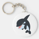 Joyeux épaulard mignon de bande dessinée Keychain porte-clés