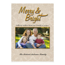 Joyeux et lumineux carte photo de vacances carton d'invitation