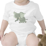 Joyeux habillement mignon de bébé d'éléphant de ba t-shirts