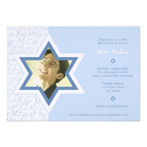Joyeux - invitation de Mitzvah de barre
