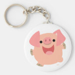 Joyeux keychain de porc de bande dessinée porte-clés