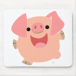 Joyeux mousepad de porc de bande dessinée tapis de souris