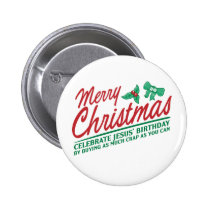 Joyeux Noël - célébrez l'anniversaire de Jésus badges publicitaires