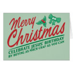 Joyeux Noël - célébrez l'anniversaire de Jésus Carte De Vœux