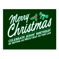 Joyeux Noël - célébrez l'anniversaire de Jésus cartes postales