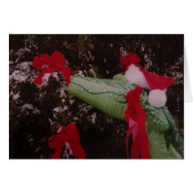 Joyeux Noël d'alligator Carte De Vœux