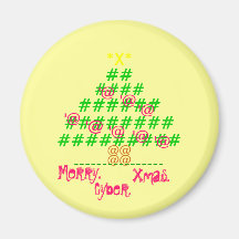 "JOYEUX NOËL DE CYBER !" Arbre de Noël de Cyber !  Aimants