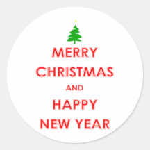 Joyeux Noël et bonne année Autocollant Rond
