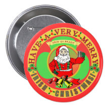 Joyeux Noël irlandais Bufton Badge