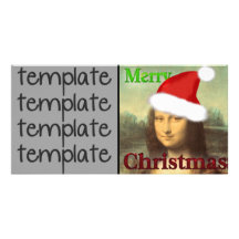 Joyeux Noël Mona Lisa Père Noël Photocartes Personnalisées