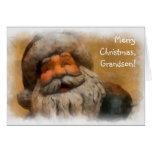 Joyeux Noël, petit-fils - peinture vintage de Père Cartes