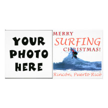 Joyeux Noël surfant ! Cartes De Vœux Avec Photo