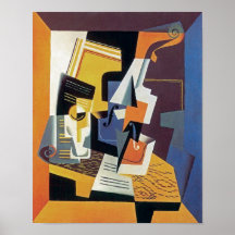Juan Gris - violon et verre Affiches