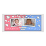 Jumeaux fille et annonces de naissance de garçon cartons d'invitation