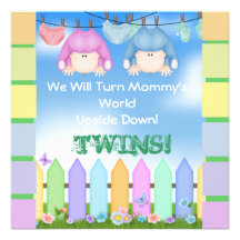 JUMEAUX UNISEXES d'invitations de BABY SHOWER !