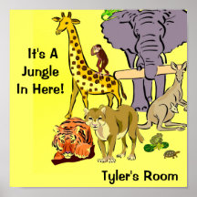 Jungle, animaux de zoo posters