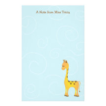 Juste girafe motifs pour papier à lettre