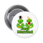 juste grenouilles mariées de froggy de jeunes mari pin's avec agrafe