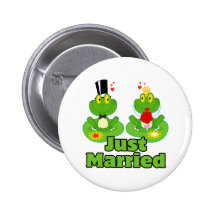 juste grenouilles mariées de froggy de jeunes mari pin's avec agrafe