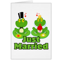 juste grenouilles mariées de froggy de jeunes mari cartes de vœux