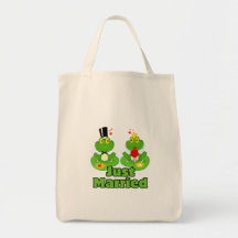 juste grenouilles mariées de froggy de jeunes mari sacs de toile