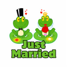 juste grenouilles mariées de froggy de jeunes mari photo en relief