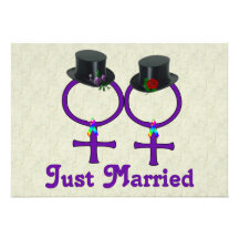 Juste lesbienne formelle mariée cartons d'invitation