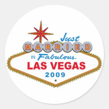 Juste marié à Las Vegas fabuleux 2009 Autocollant