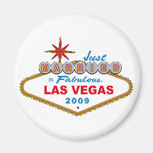 Juste marié à Las Vegas fabuleux 2009 Magnets Pour Réfrigérateur