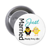 Juste marié heureusement pour toujours pin's avec agrafe