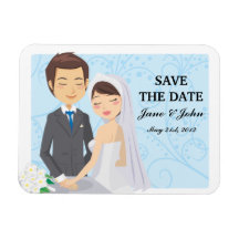 Juste marié magnets en rectangle