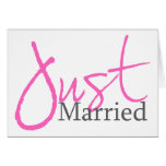 Juste marié (manuscrit rose) carte de vœux
