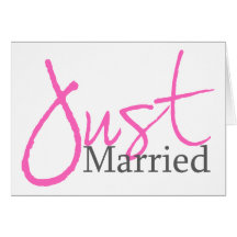 Juste marié (manuscrit rose) carte de vœux