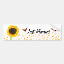 Juste papillon marié BumperSticker de tournesol Adhésifs Pour Voiture