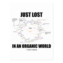Juste perdu dans un monde organique (humour de cyc carte postale